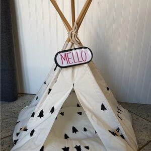 Kids Teepee Tent - Black and White